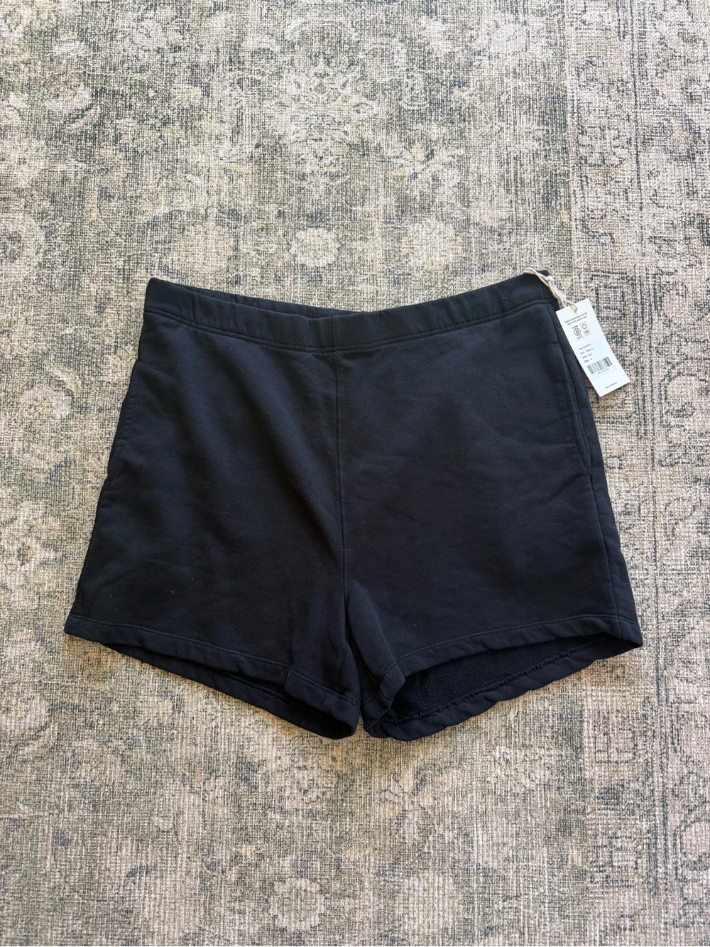 NWT MATE the Label 100% Organic Cotton Black Sweat Shorts Fleece Lounge XL - Picture 6 of 6